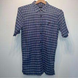 Patagonia Blue Plaid Casual Button Down Shirt